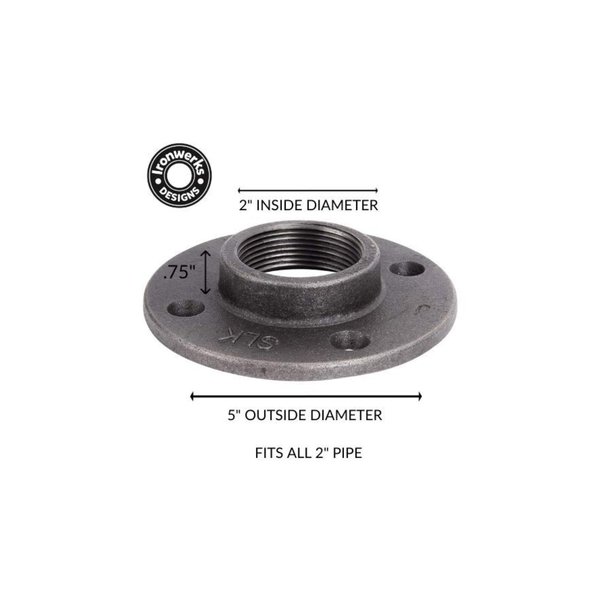 Ironwerks Designs 3/4" Metal Flange, 10PK IW-FLNG-3/4-10